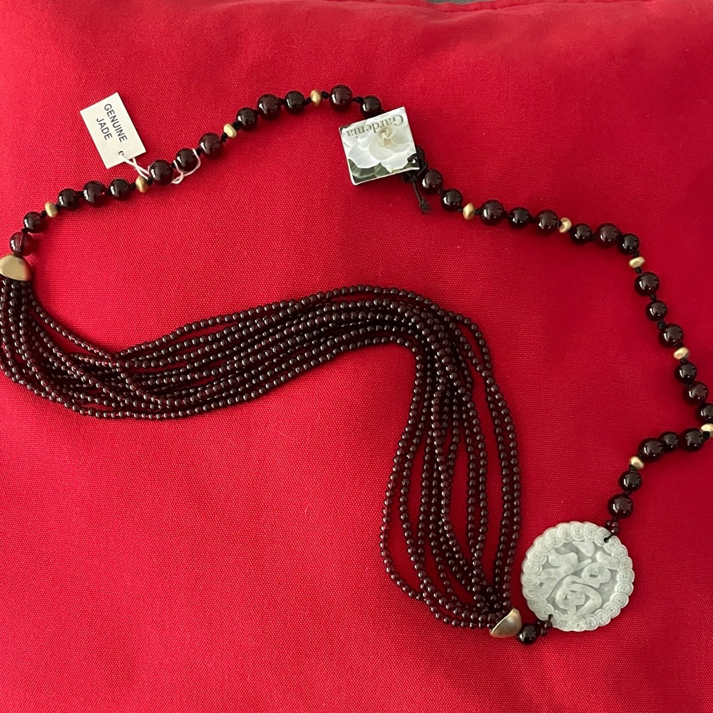 Garnet beads with Jade